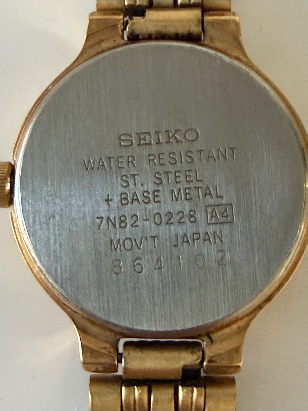 Seiko Gold Tone Watch with Day Date Calendar White Dial - Picture 12 of 14